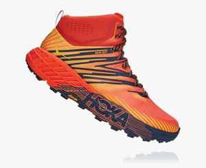 Hoka One One Men's Speedgoat Mid GORE-TEX 2 Hiking Boots Red/Gold Canada Store [ZMLIN-4685]